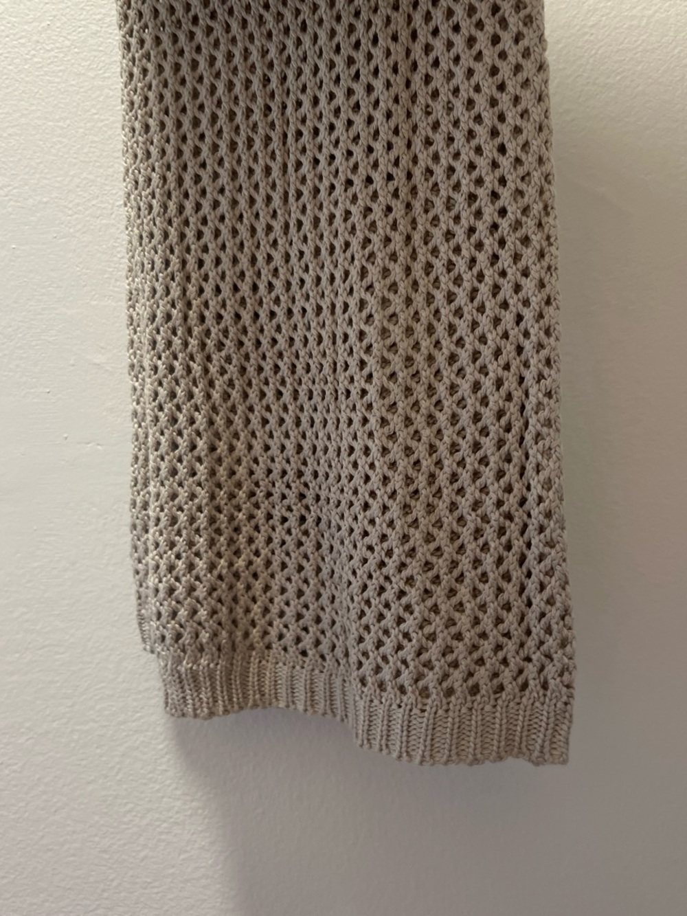 Open Knit Beige Sweater Vest